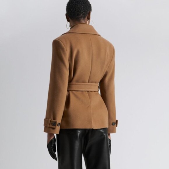 NWOT &OTHER STORIES Belted Wool Coat - Picture 5 of 6